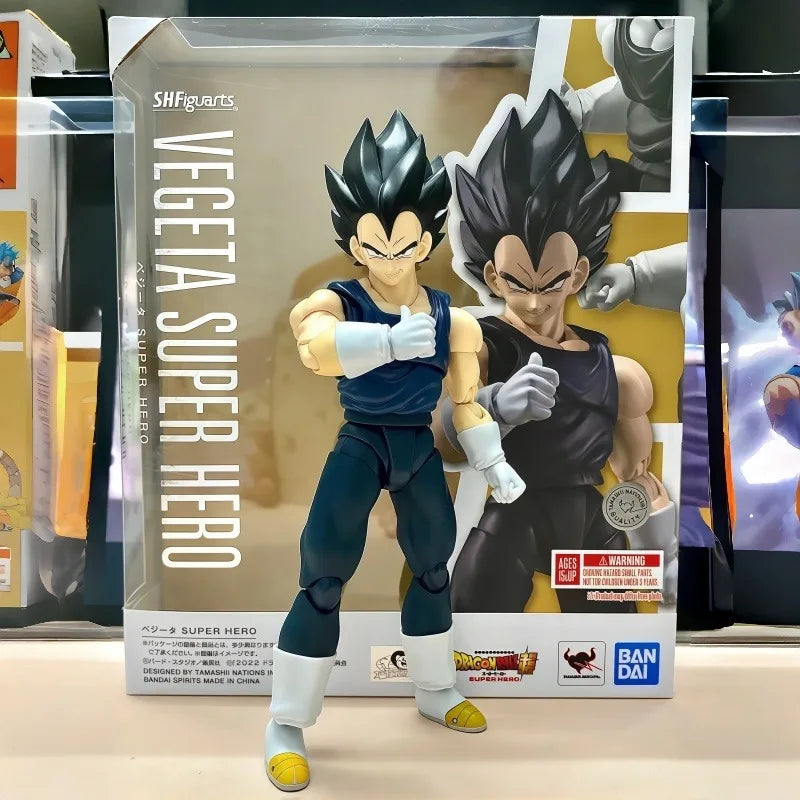 Original Bandai S.H.Figuarts Dragon Ball Super Hero Vegeta Articulated Anime Action Figure Collectible With Original Box