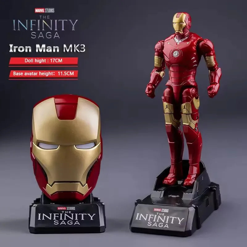 Marvel Action Figure Deformable Toy Iron Man MK85 Captain America Joints Mobility Head Shaped Statue Model Doll Toys Kids Gifts