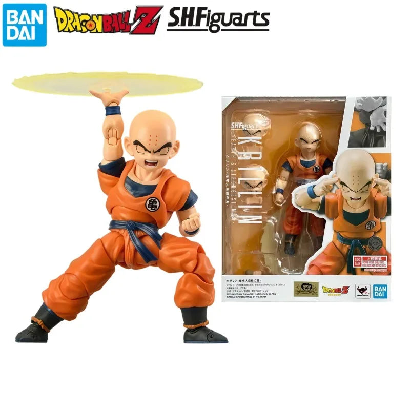 100% Original BANDAI S.H.Figuarts Krillin Destructo Disk DragonBall Z Fully Articulated Anime Collectible Action Figure In Stock