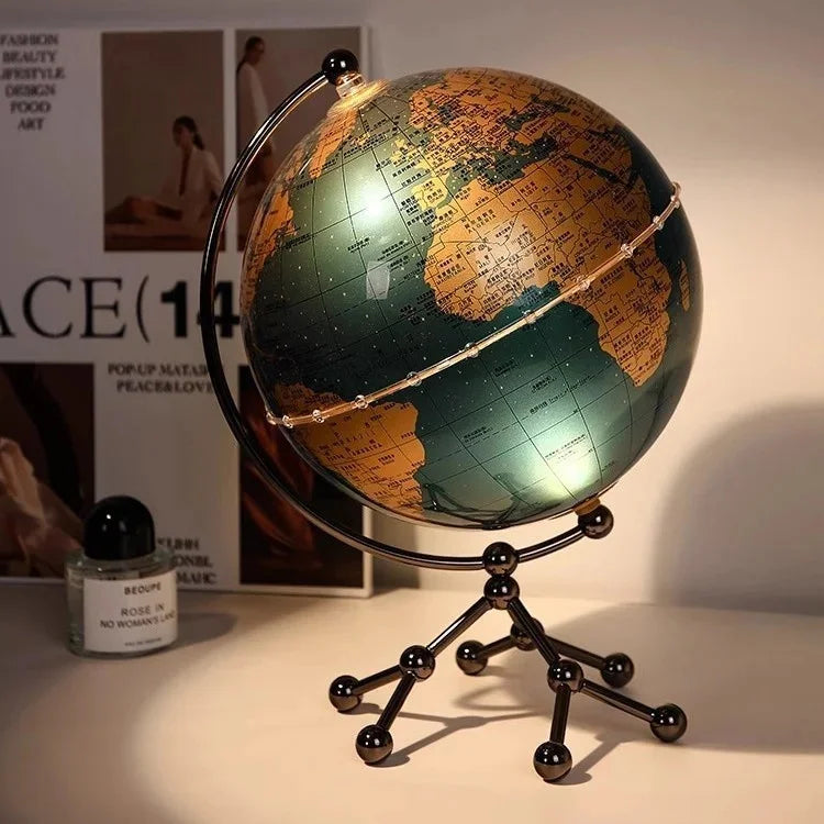 Luxury Modern Globe Ornament With Sailboat Accent, Elegant Metal Sculpture For Living Room TV Stand Wine Cabinet Office Desk