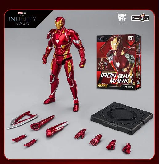 The Avengers Original Fondjoy Iron Man MK50 Iron Spider Thor Thanos Hulk Action Figure Model Movable Figurine Collection Kid Toy