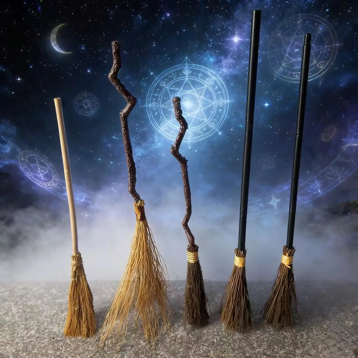Halloween Witch Bend Broom Props Makeup Decoration Handmade with  Environmentally Friendly Materials
