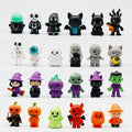 24Pcs Cute Mini Halloween Pumpkin Resin Statues Witch Devil Figure Model Statue Collection Desktop Decoration Ornament Toys Gif