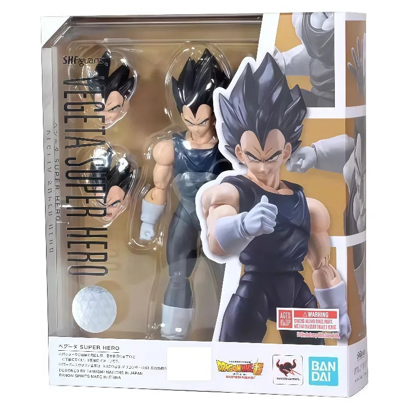 Original Bandai S.H.Figuarts Dragon Ball Super Hero Vegeta Articulated Anime Action Figure Collectible With Original Box