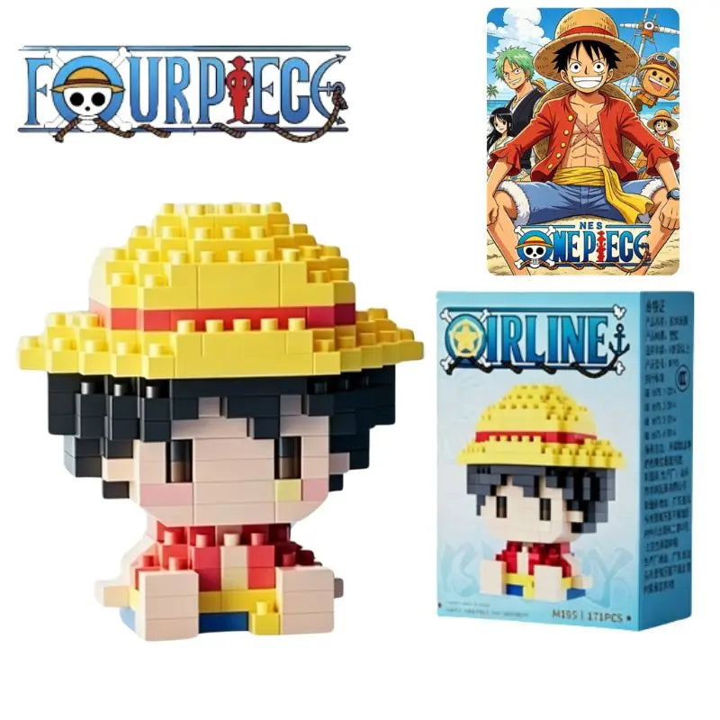 ONE PIECE Sun God Nika Luffy Micro Building Block Chopper Ace Buggy 3D Anime Model Assembly Mini Bricks Figure Toys For Gift