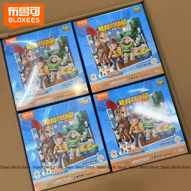 Blokees Toy Story Action Figure Model Kit Woody Buzz Lightyear Jessie Rex Aliens Movable Assembly  Cartoon Collectible Toy Gift