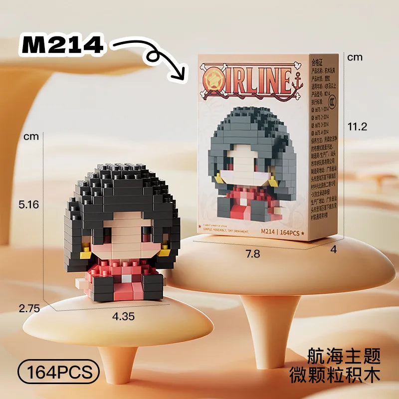ONE PIECE Sun God Nika Luffy Micro Building Block Chopper Ace Buggy 3D Anime Model Assembly Mini Bricks Figure Toys For Gift