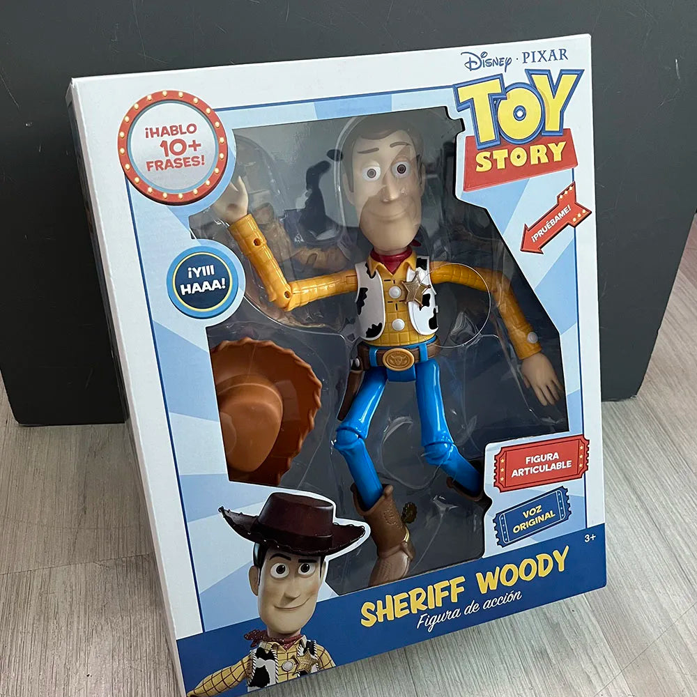 NEW Pixar Toy Story Woody Toy Story 4 Talking Woody Jessie PVC English Movie Sound Woody Roundup TV Show Toy Birthday Gifts