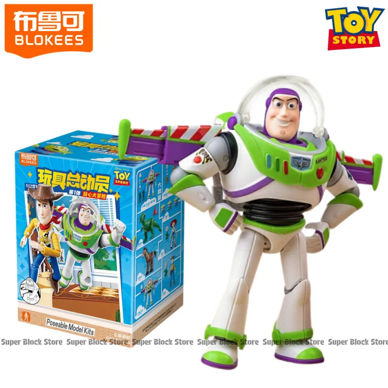 Blokees Toy Story Action Figure Model Kit Woody Buzz Lightyear Jessie Rex Aliens Movable Assembly  Cartoon Collectible Toy Gift