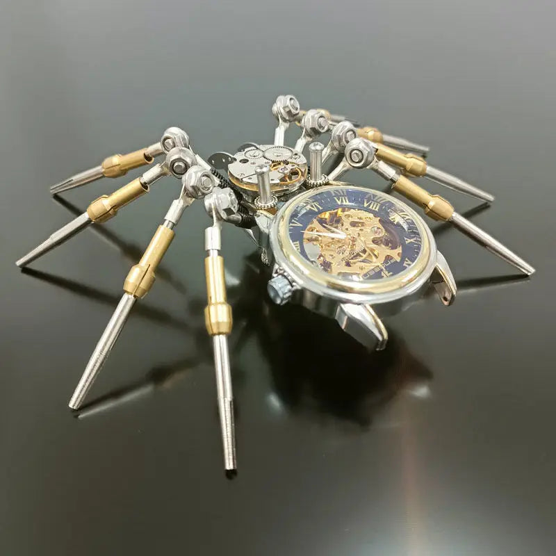 Mechanical spider static model mechanical hollow watch mechanical clock high-end jewelry metal toy finished desktop decoration