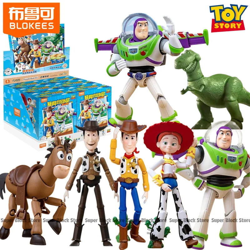 Blokees Toy Story Action Figure Model Kit Woody Buzz Lightyear Jessie Rex Aliens Movable Assembly  Cartoon Collectible Toy Gift