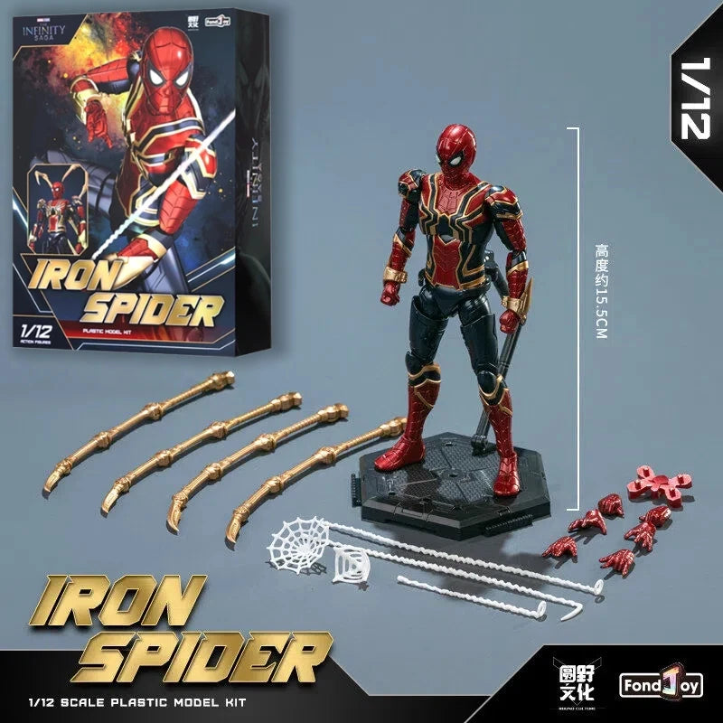 The Avengers Original Fondjoy Iron Man MK50 Iron Spider Thor Thanos Hulk Action Figure Model Movable Figurine Collection Kid Toy