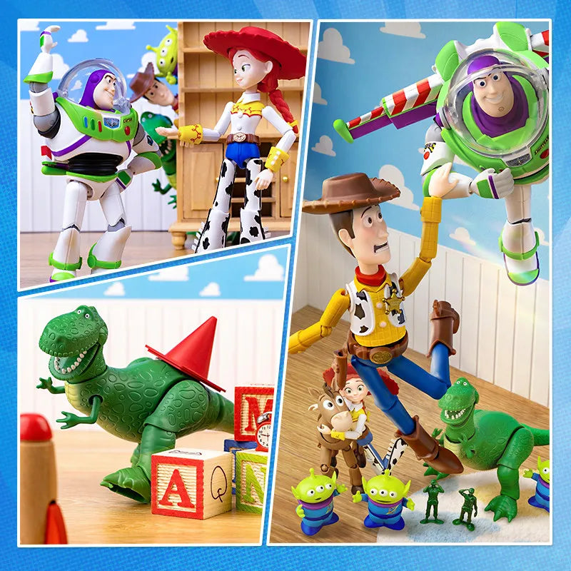 Blokees Toy Story Action Figure Model Kit Woody Buzz Lightyear Jessie Rex Aliens Movable Assembly  Cartoon Collectible Toy Gift