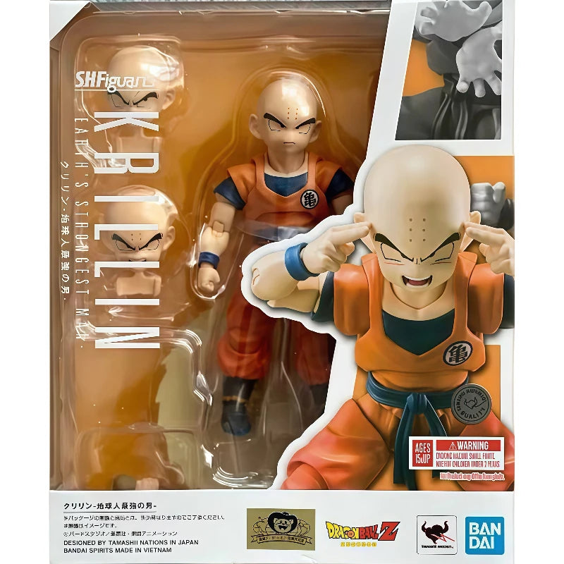 100% Original BANDAI S.H.Figuarts Krillin Destructo Disk DragonBall Z Fully Articulated Anime Collectible Action Figure In Stock