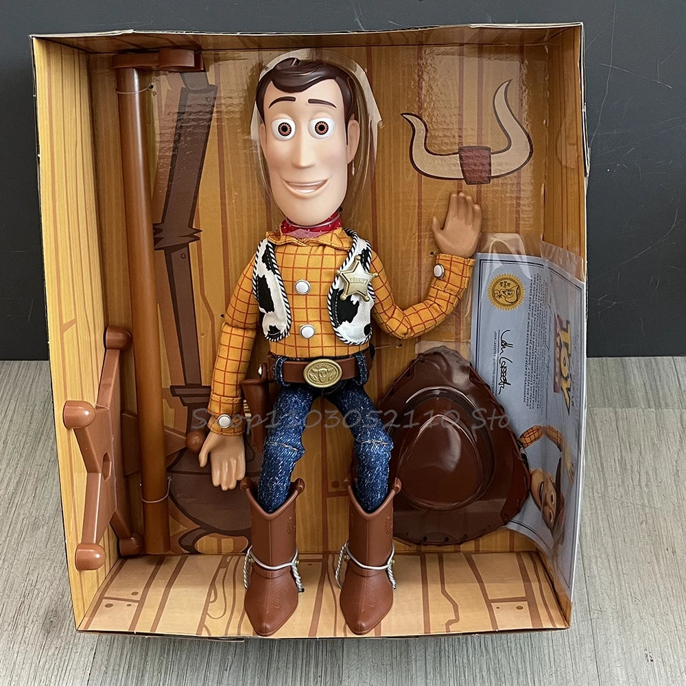 NEW Pixar Toy Story Woody Toy Story 4 Talking Woody Jessie PVC English Movie Sound Woody Roundup TV Show Toy Birthday Gifts