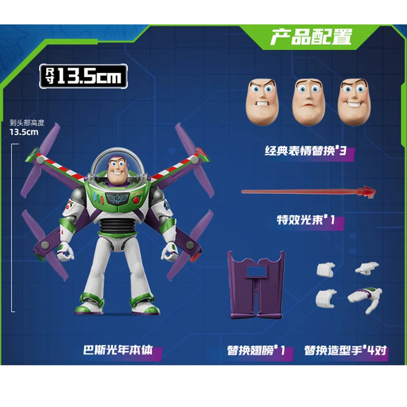 BLOKEES Toy Story Toys Buzz Lightyear Action Figure Assembly Model Kit With LED Champion Class Doll Ornament Toys Gift