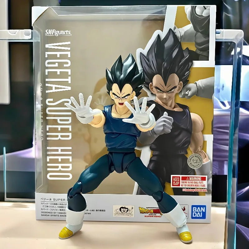 Original Bandai S.H.Figuarts Dragon Ball Super Hero Vegeta Articulated Anime Action Figure Collectible With Original Box