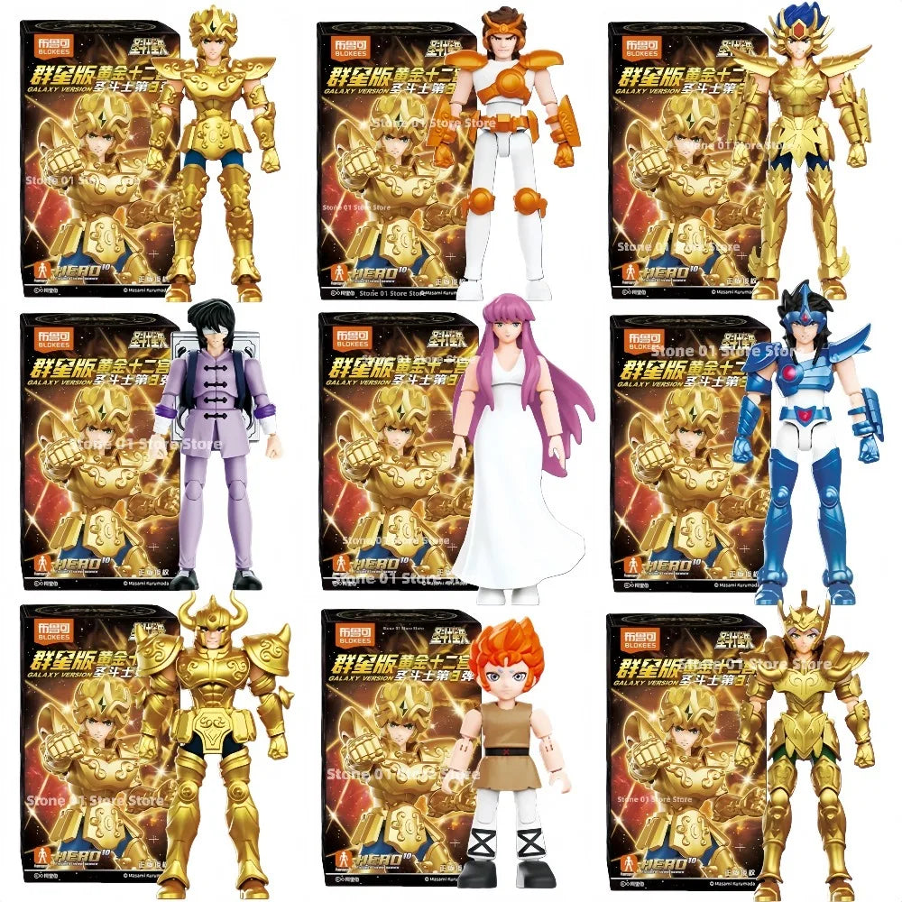 Blokees Saint Seiya Galaxy V3 Blind Box - Action Figure Toy Assembly Model Kit Featuring Saori Kido Athena Shiryu Mu Death Mask