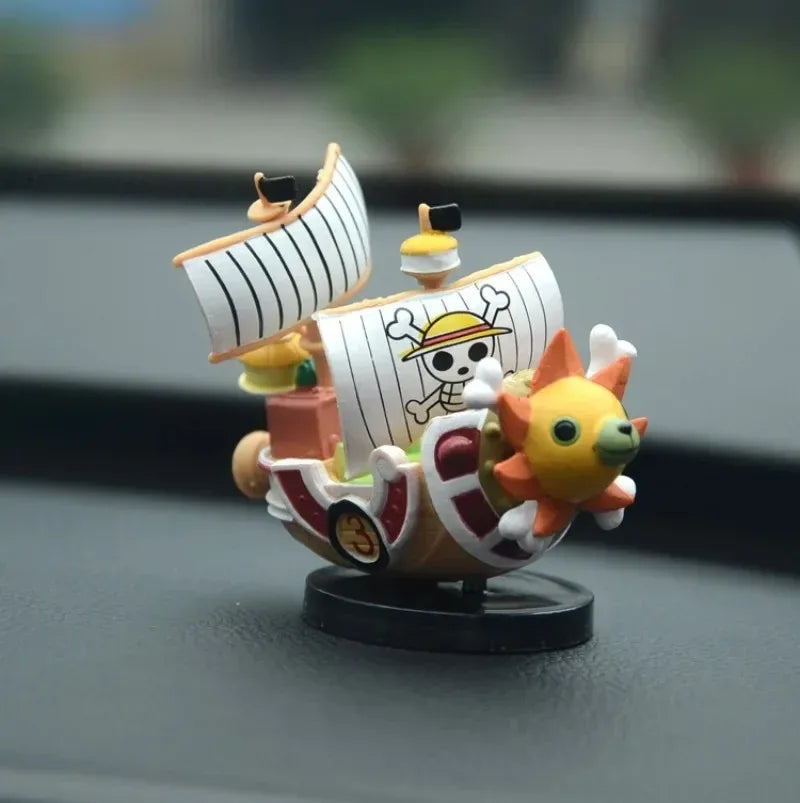One Piece 7cm Anime Ship Figure Luffy Model Toy Super Cute Mini Boat THOUSANDSUNNY Going Merry Assembled Model Action Figure