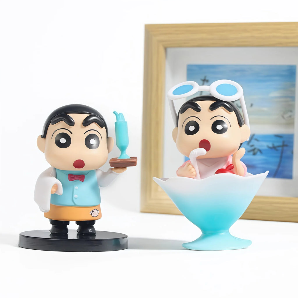 10pcs/Set Crayon Shin-chan Action Figure Toy Delicious Spring Daybu Shin-chan Figurine Collectible Model Doll Fans Gifts