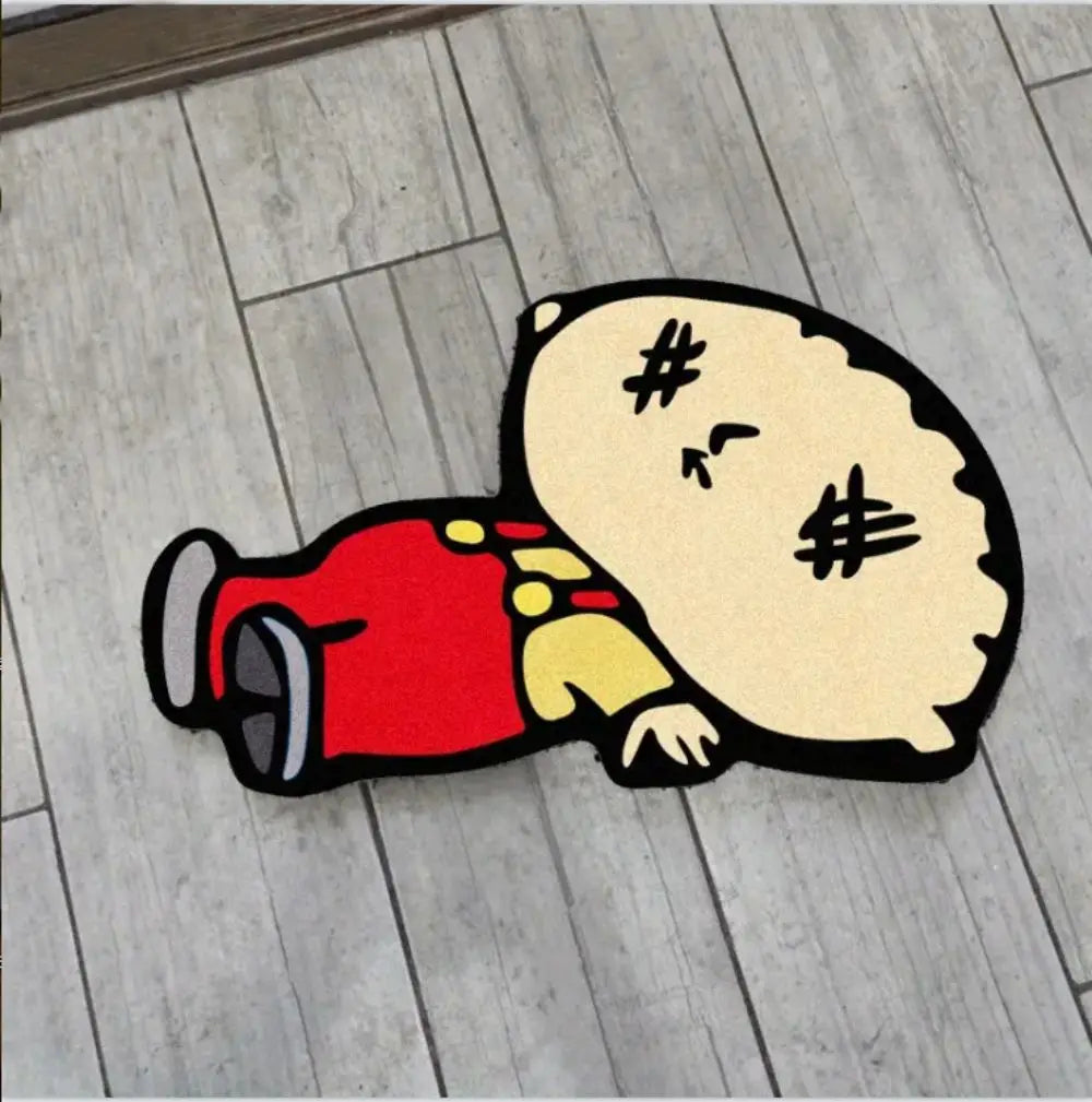 VIKAMA Cartoon Plush Floor Mats, Irregular Living Room Anti-Slip Carpets, Bedroom Anti-Stain Home Decoration Carpets