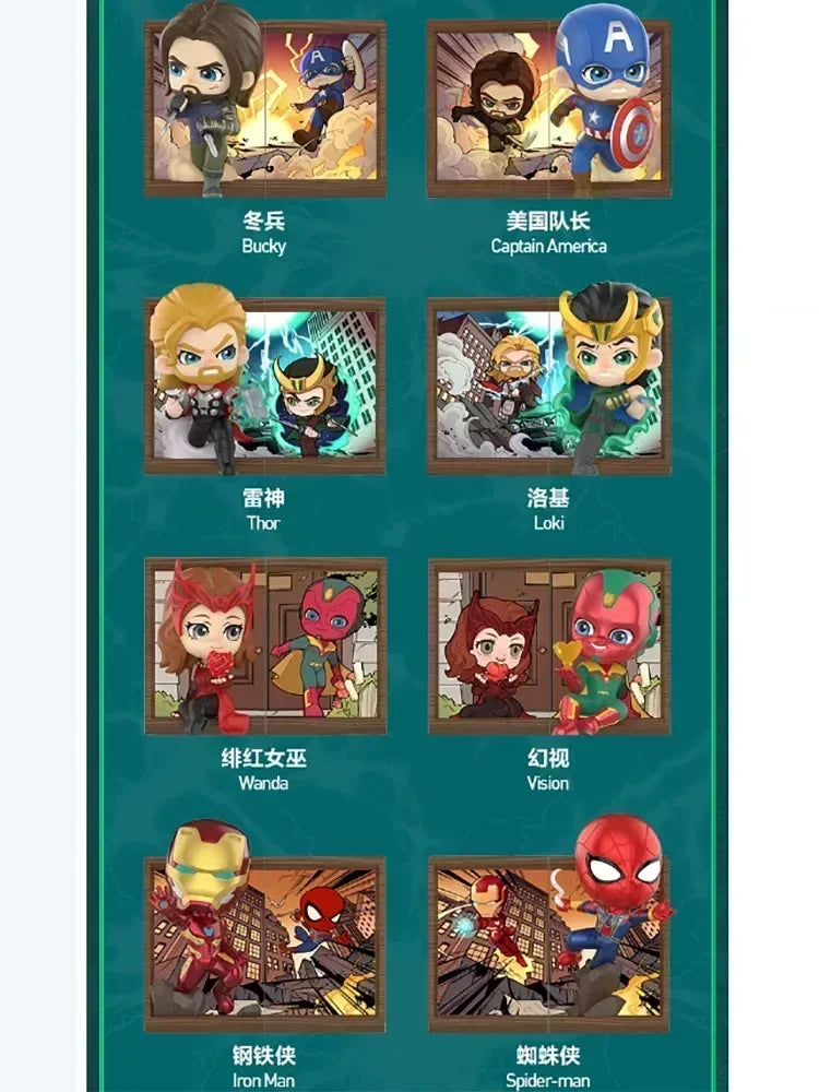POP MART Marvel Picture Frame Series Blind Box Toys Kawaii Anime Action Figure Caixa Caja Surprise Mystery Box Dolls