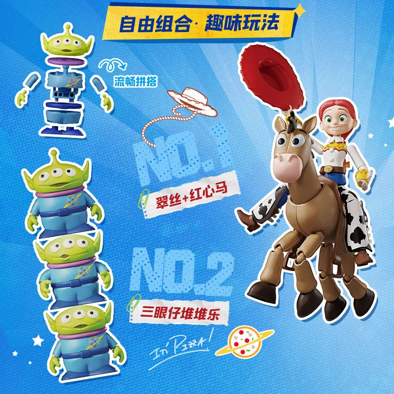 Blokees Toy Story Action Figure Model Kit Woody Buzz Lightyear Jessie Rex Aliens Movable Assembly  Cartoon Collectible Toy Gift