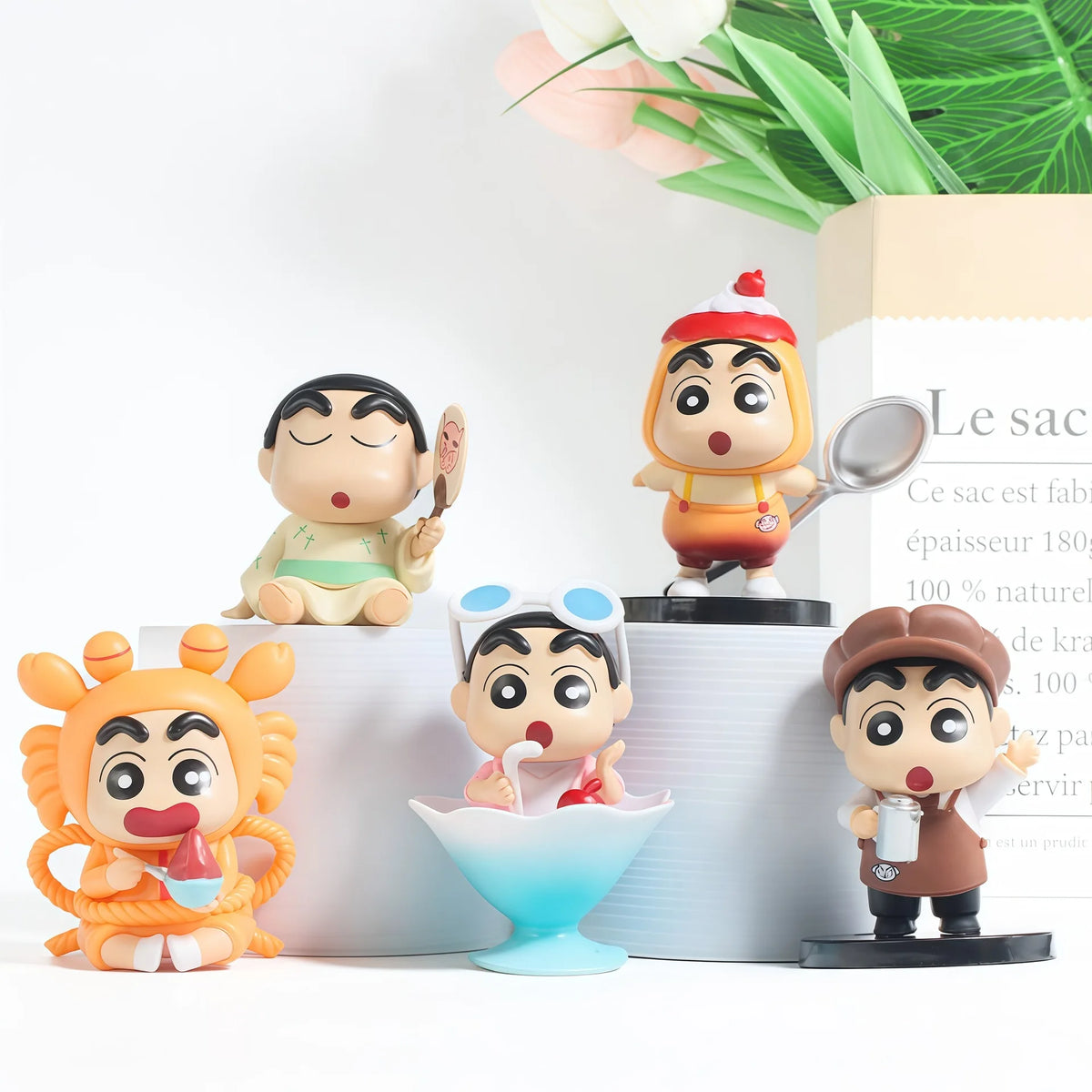10pcs/Set Crayon Shin-chan Action Figure Toy Delicious Spring Daybu Shin-chan Figurine Collectible Model Doll Fans Gifts