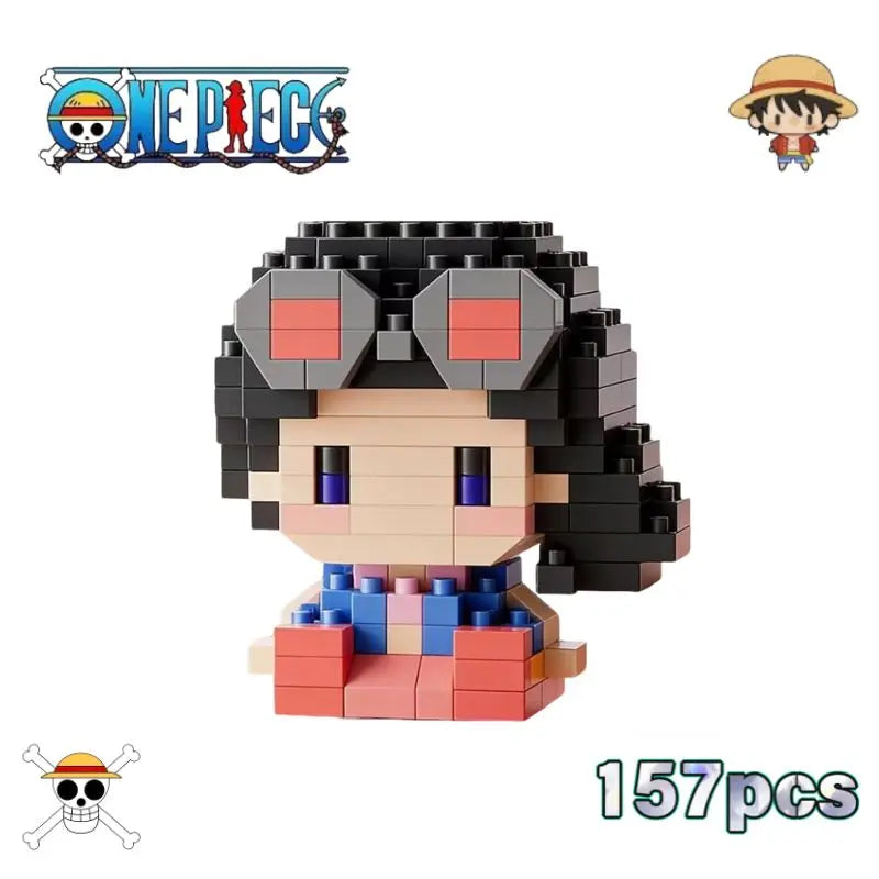 ONE PIECE Sun God Nika Luffy Micro Building Block Chopper Ace Buggy 3D Anime Model Assembly Mini Bricks Figure Toys For Gift