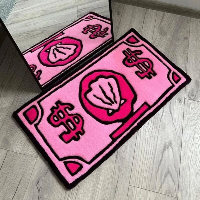 VIKAMA Coin Pattern Carpet Spongebob Bedroom Living Room Side Rug Entry Door Mat Non-Wrinkle Anti-Slip Home Decoration