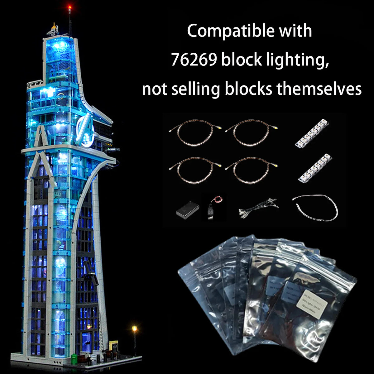 LYBMTWF LED Lighting Kit Compatible with Lego 76269 Tower Battle Buiding Blocks   (NOT Include The Model Bricks)