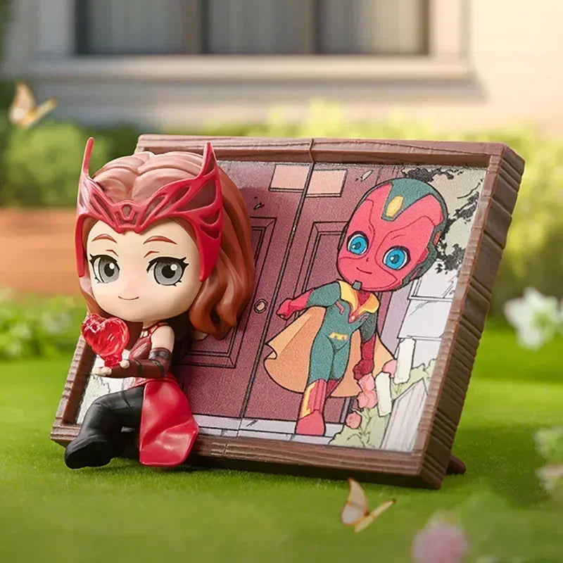 POP MART Marvel Picture Frame Series Blind Box Toys Kawaii Anime Action Figure Caixa Caja Surprise Mystery Box Dolls