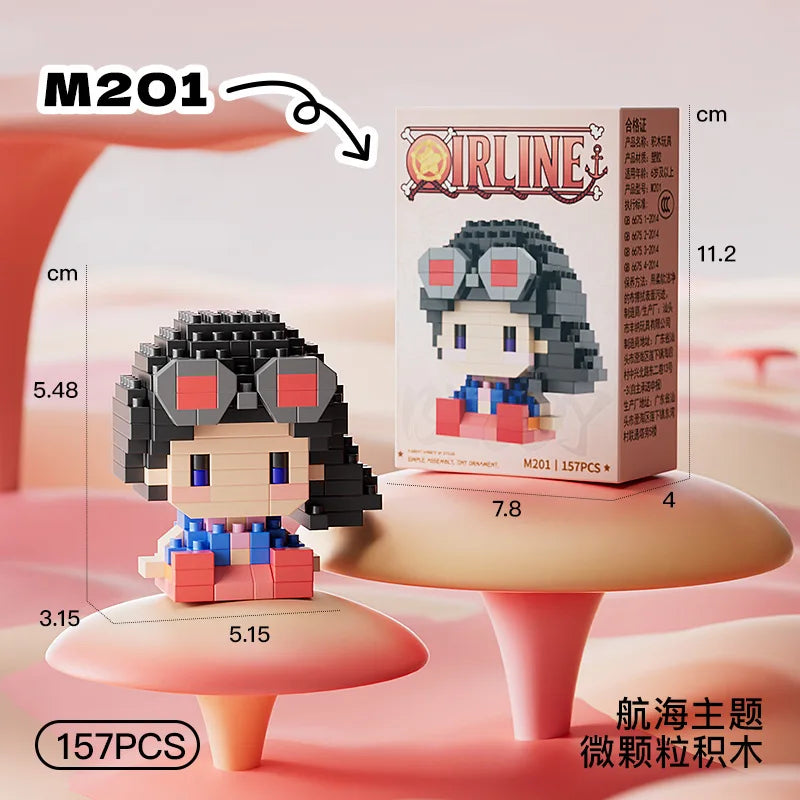 ONE PIECE Sun God Nika Luffy Micro Building Block Chopper Ace Buggy 3D Anime Model Assembly Mini Bricks Figure Toys For Gift