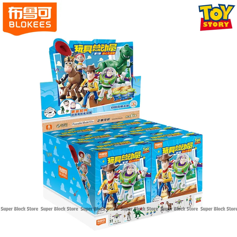 Blokees Toy Story Action Figure Model Kit Woody Buzz Lightyear Jessie Rex Aliens Movable Assembly  Cartoon Collectible Toy Gift