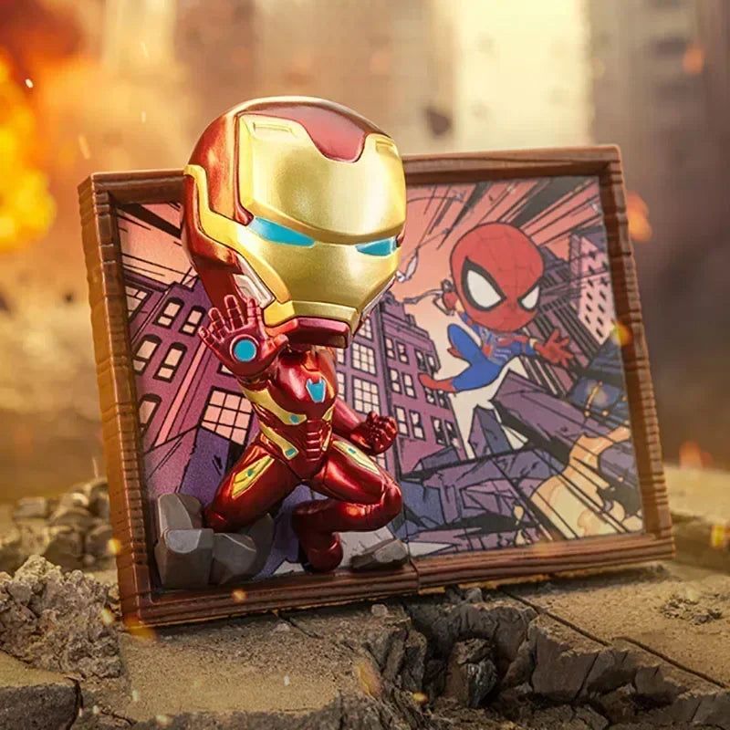 POP MART Marvel Picture Frame Series Blind Box Toys Kawaii Anime Action Figure Caixa Caja Surprise Mystery Box Dolls
