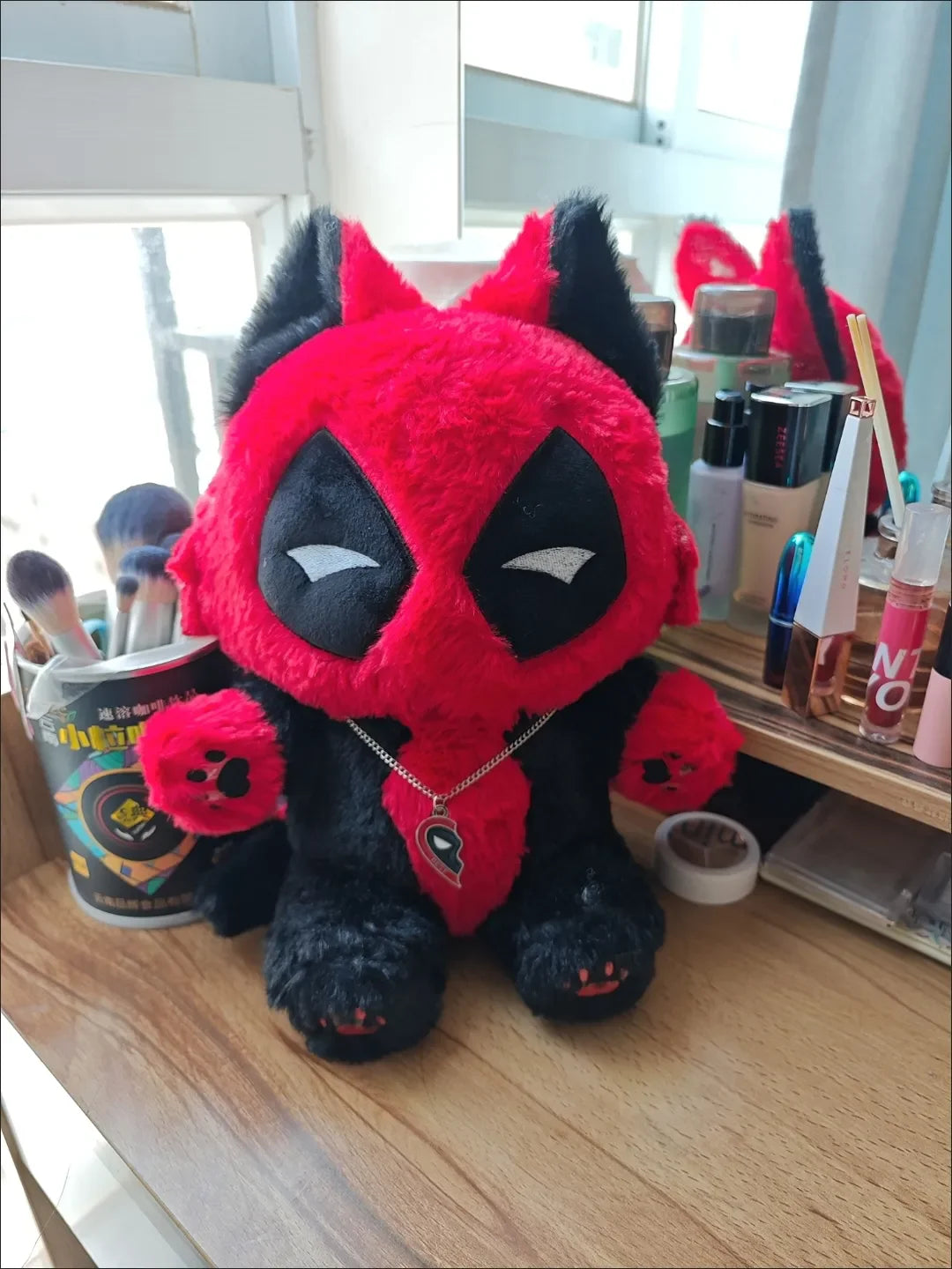 Deadpools Cat Toy 30cm Deadpooled Cotton Doll Peripheral Stuffed Pillow Anime Collection Model Doll Toy For Kid Birthday Gift