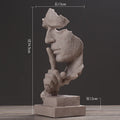 Extra Big Silence Is Golden Abstract Figurine Statue, Nordic Style Resin Sculpture Home Office Living Room Decor Creative Gift