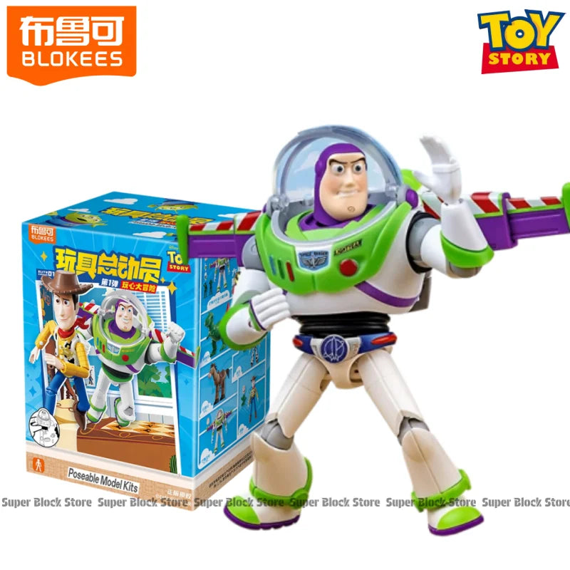 Blokees Toy Story Action Figure Model Kit Woody Buzz Lightyear Jessie Rex Aliens Movable Assembly  Cartoon Collectible Toy Gift
