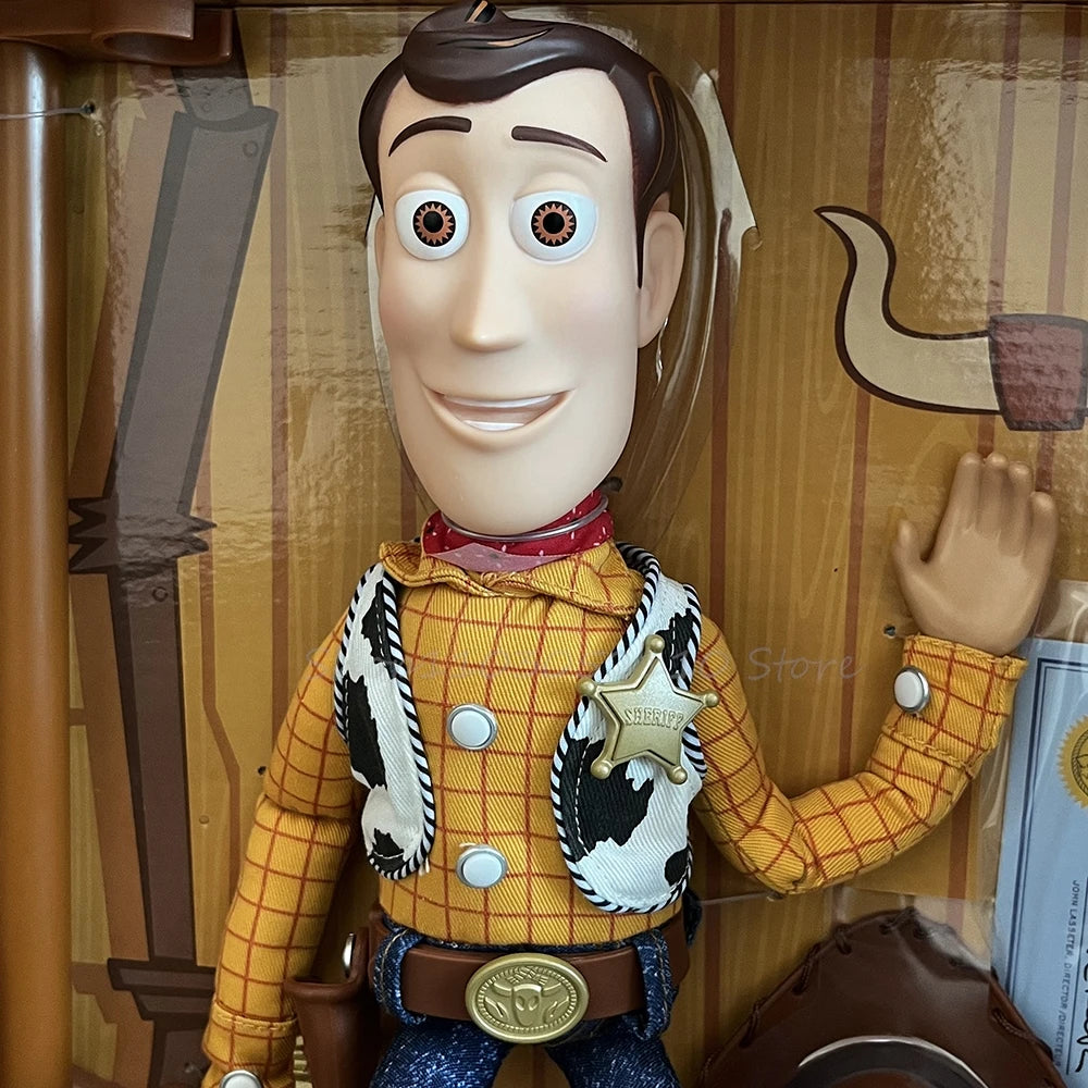 NEW Pixar Toy Story Woody Toy Story 4 Talking Woody Jessie PVC English Movie Sound Woody Roundup TV Show Toy Birthday Gifts