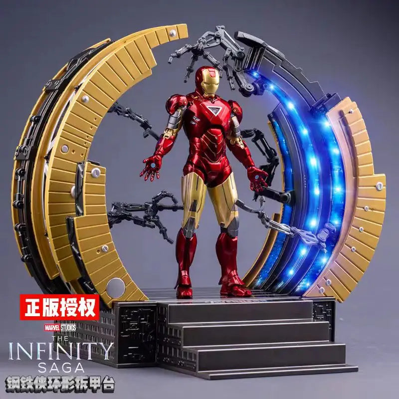 Original Zd Toys Iron Man MK4 With Suit-up Gantry 1/10 Tony Stark Model Action Figure Collectible Toy G