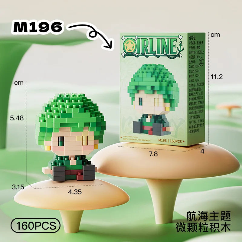 ONE PIECE Sun God Nika Luffy Micro Building Block Chopper Ace Buggy 3D Anime Model Assembly Mini Bricks Figure Toys For Gift
