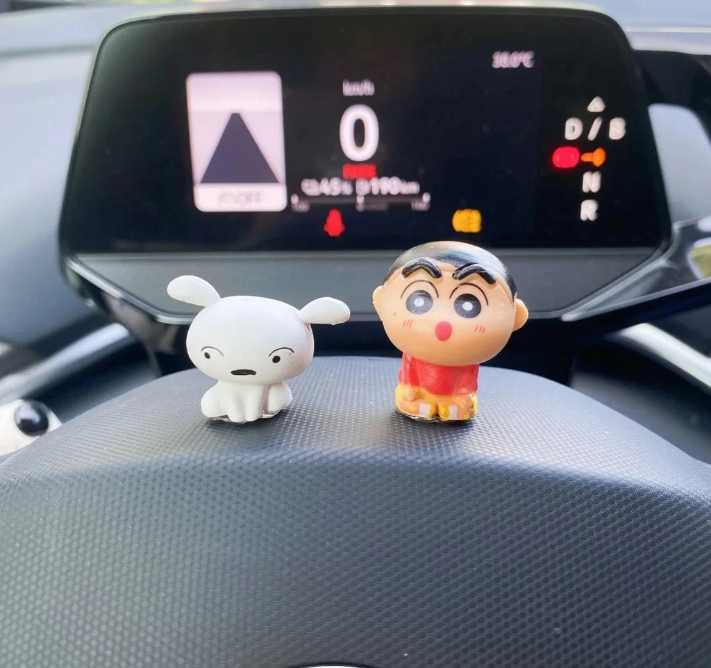 5pcs/Set Anime Crayon Shin-chan Mini Figurine Toy Desktop Car Decoration Collectible Model Doll Fans Children Birthday Gifts