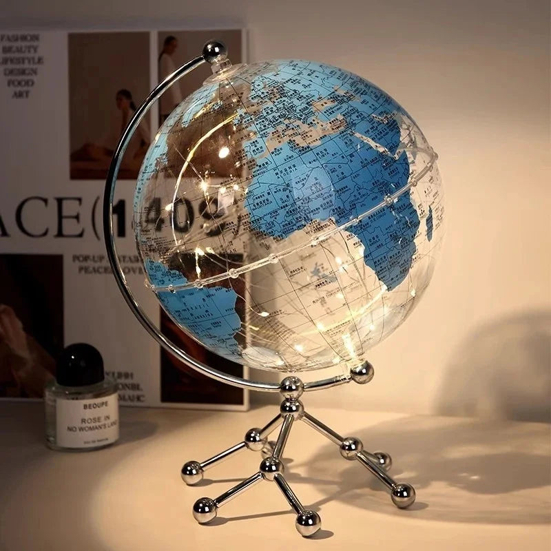 Luxury Modern Globe Ornament With Sailboat Accent, Elegant Metal Sculpture For Living Room TV Stand Wine Cabinet Office Desk