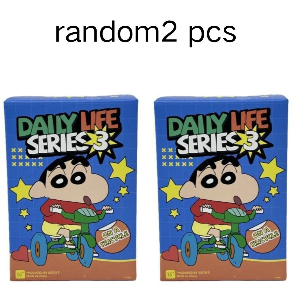 1/8PCS Crayon Shin-chan Anime Blind Box Daily Series3 Anime Doll Action Figure Model Collection Toys Handmade Ornament XMAS Gift
