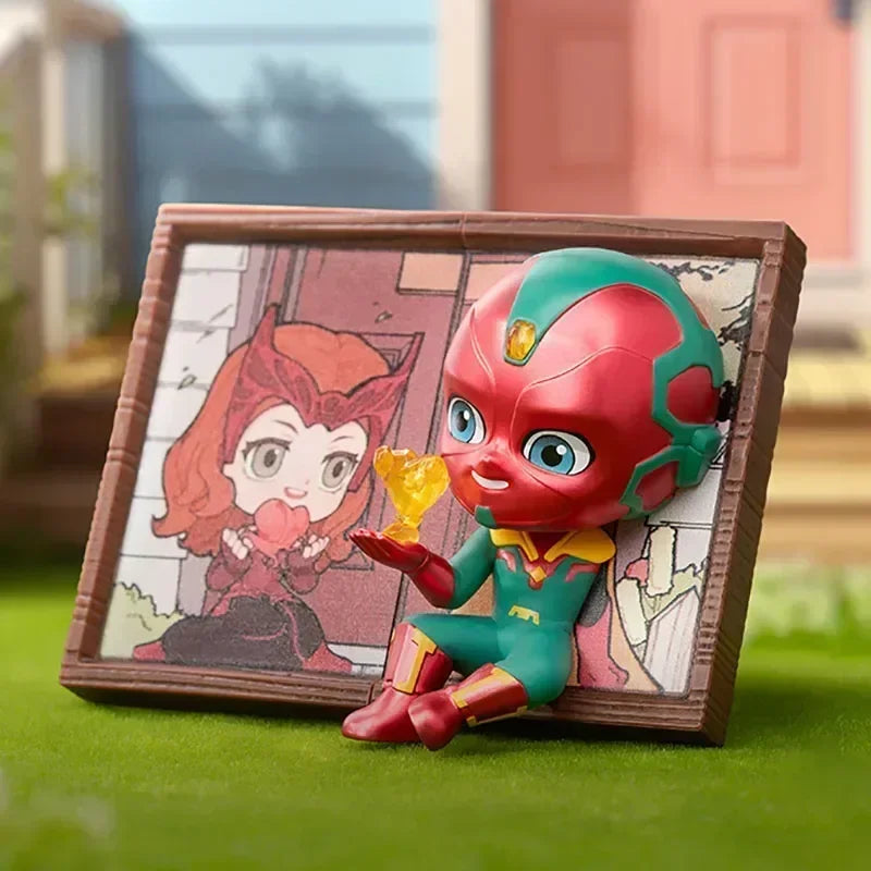 POP MART Marvel Picture Frame Series Blind Box Toys Kawaii Anime Action Figure Caixa Caja Surprise Mystery Box Dolls