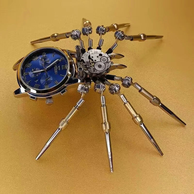 Mechanical spider static model mechanical hollow watch mechanical clock high-end jewelry metal toy finished desktop decoration