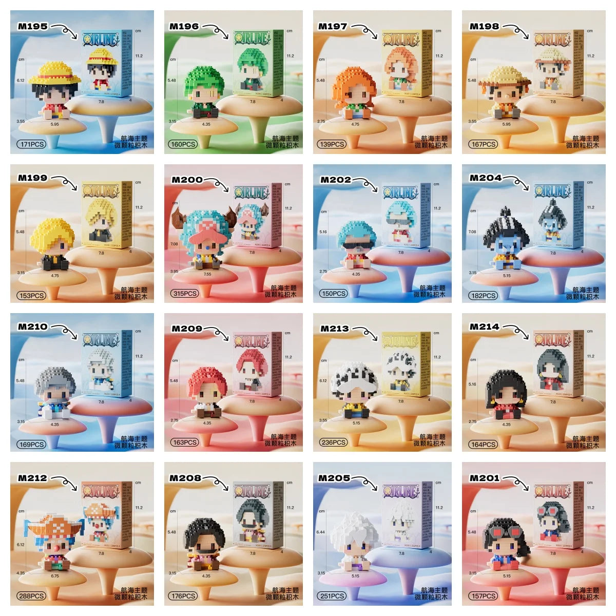 ONE PIECE Sun God Nika Luffy Micro Building Block Chopper Ace Buggy 3D Anime Model Assembly Mini Bricks Figure Toys For Gift