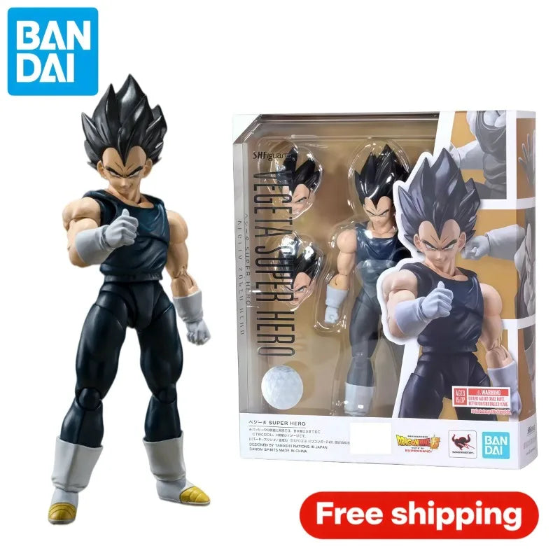 Original Bandai S.H.Figuarts Dragon Ball Super Hero Vegeta Articulated Anime Action Figure Collectible With Original Box