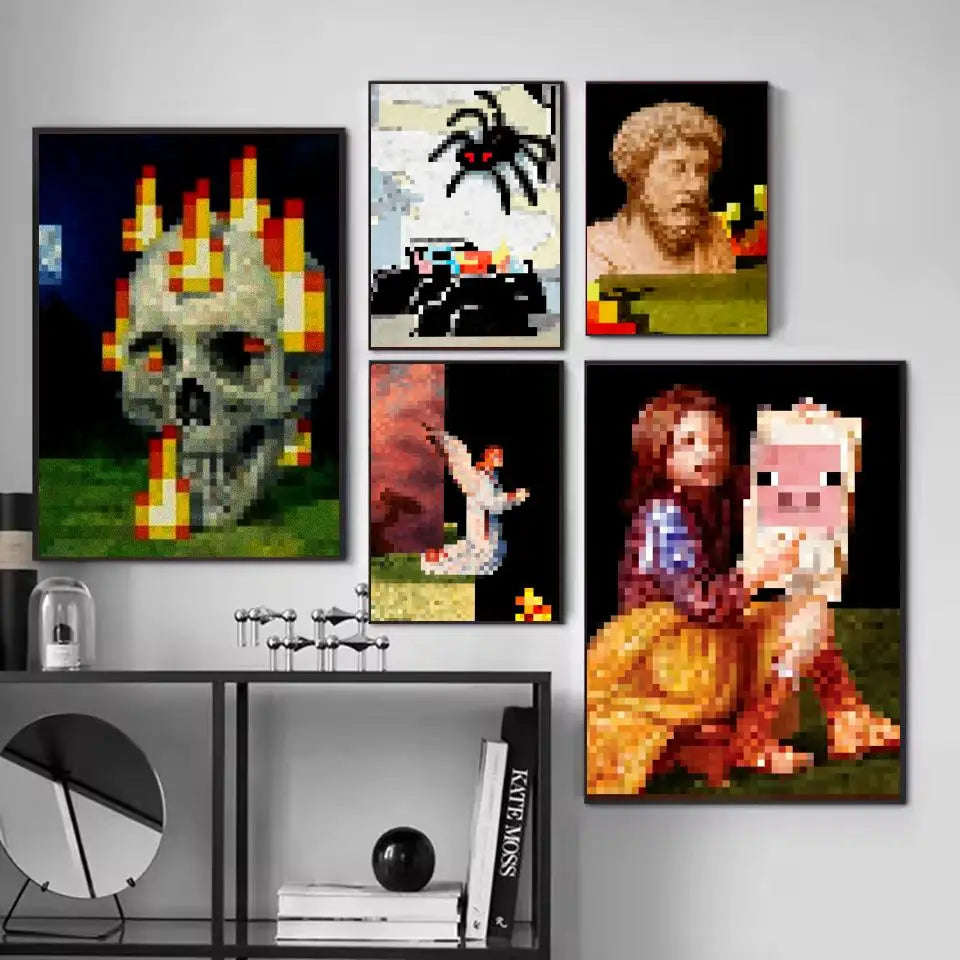 Classic Pixel Games M-MC Poster Room Wall Art Decor Waterproof  For Home Bar Bedroom Decoration