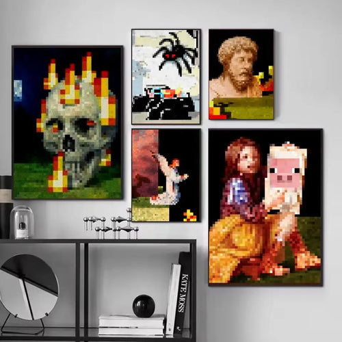 Classic Pixel Games M-MC Poster Room Wall Art Decor Waterproof  For Home Bar Bedroom Decoration